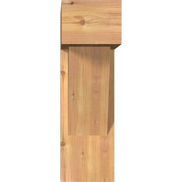 Traditional Block Smooth Bracket W/ Offset Brace, Western Red Cedar, 7 1/2W X 20D X 24H